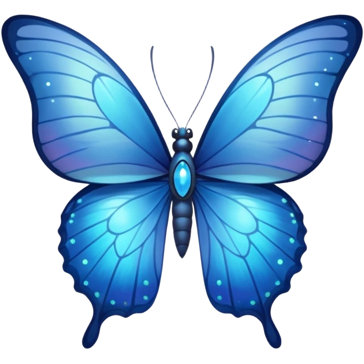 Moon butterfly blue emoji