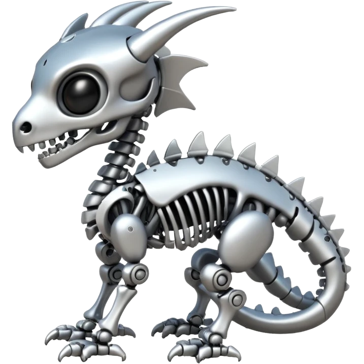 A skeleton robot dragon tiny cute emoji