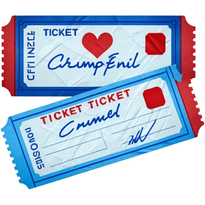 Signed ticket blue (#00A3E0) and red (#F9423A) emoji