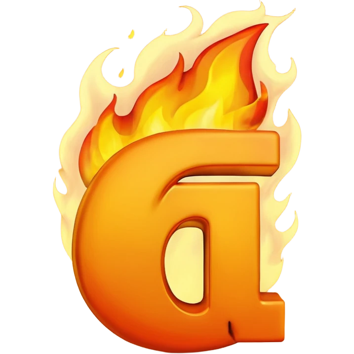 Make a 3d emoji of the word T with fire emoji