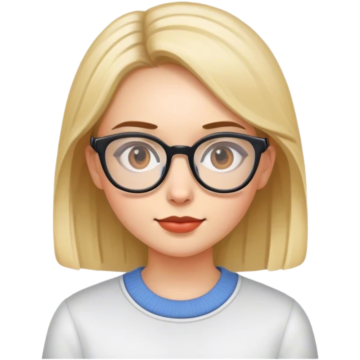 A girl wearing glasses emoji