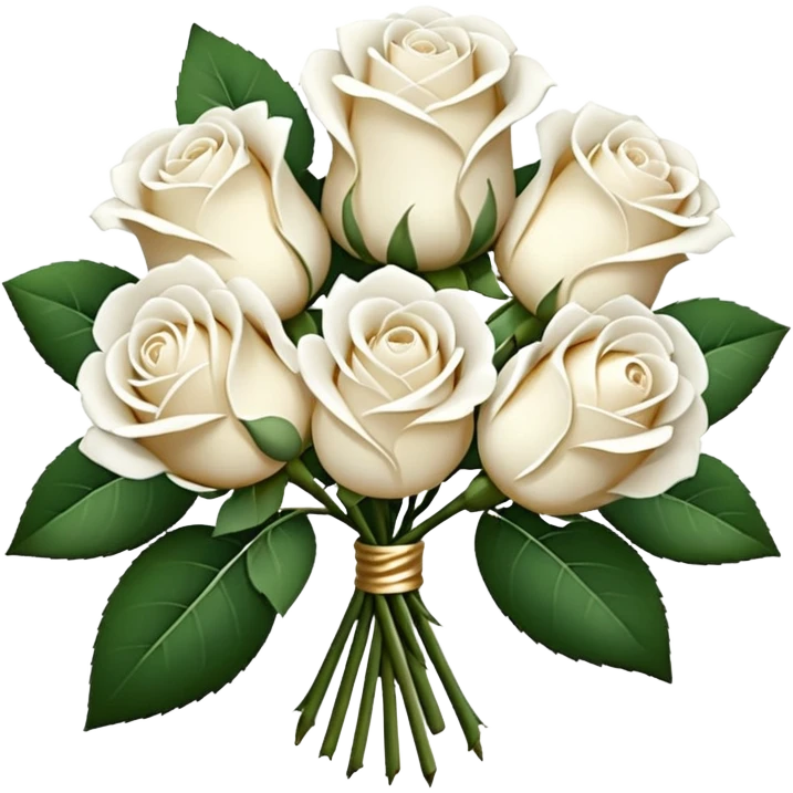 Bouquet of white roses emoji