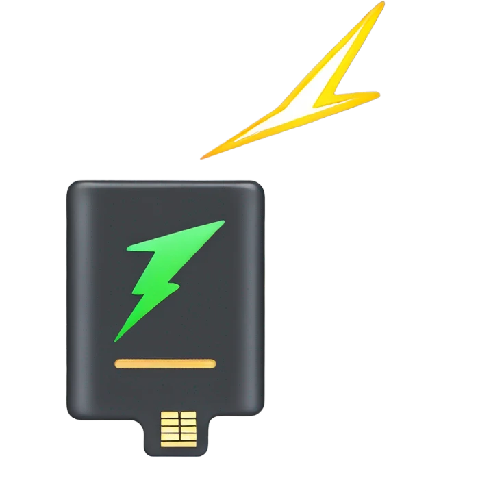 charging card with a lightning emoji