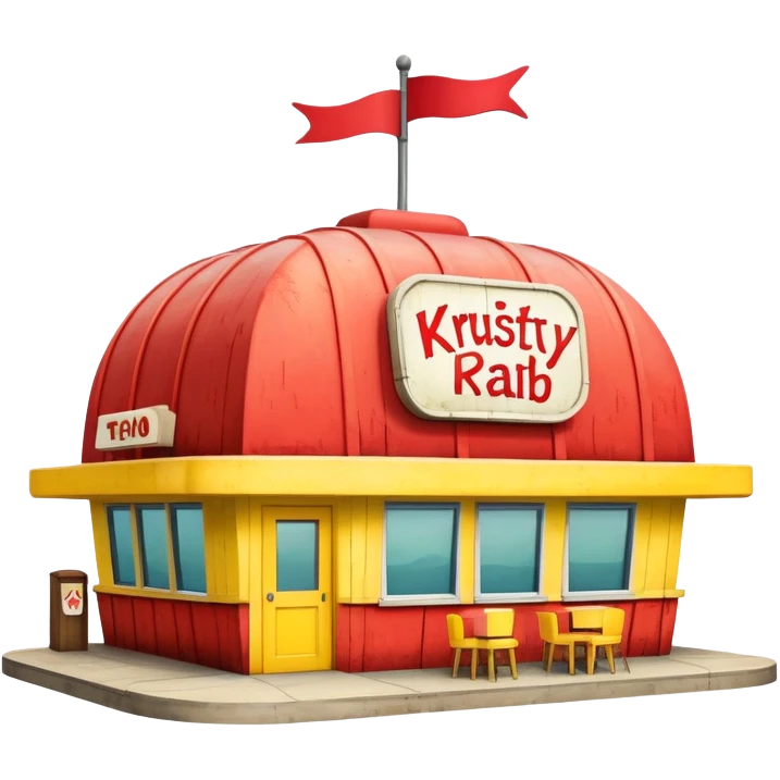 Krusty Krab restaurant from SpongeBob, anchor-shaped fast food building emoji