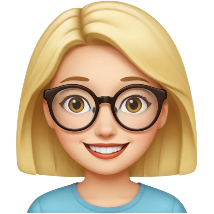 big spects with girl smile emoji