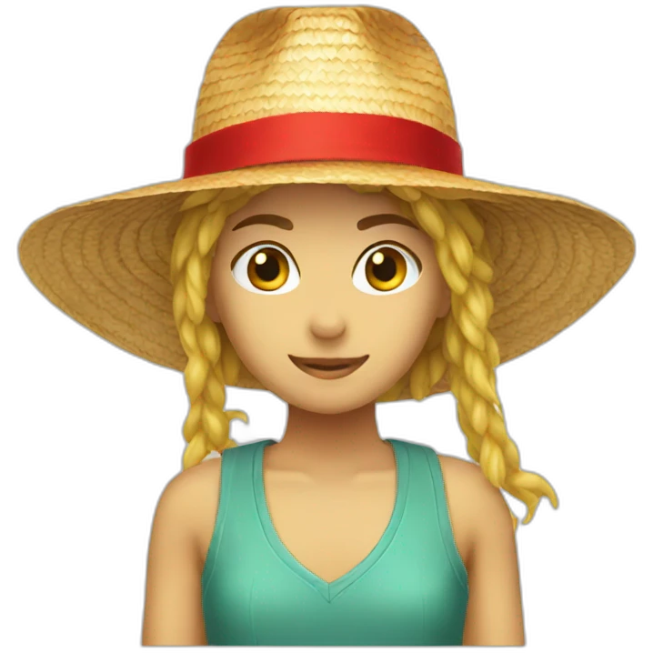 straw hat with a red headband emoji