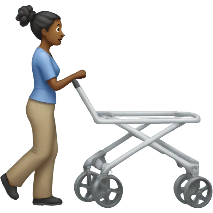 Woman using walker emoji