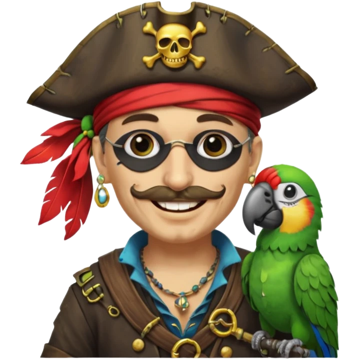 pirate and parrot emoji