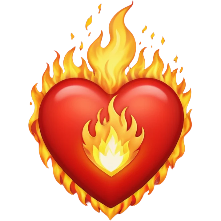 Coração em chamas emoji