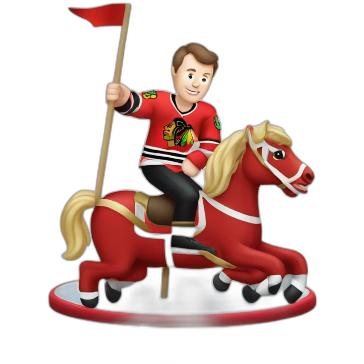 Jonathan Toews riding a merry go round emoji