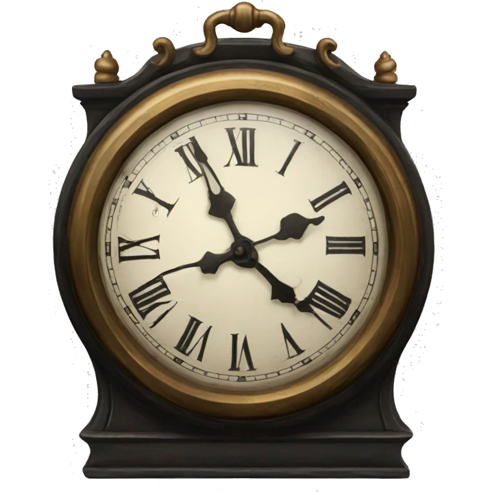 Black antique clock emoji