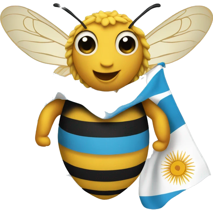 Create an emoji of a bee wearing the flag of argentina emoji