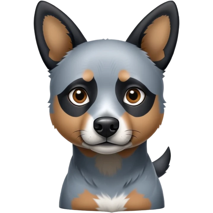 Blue heeler with black face emoji