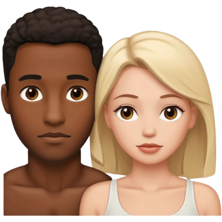 Black man white woman having sex emoji