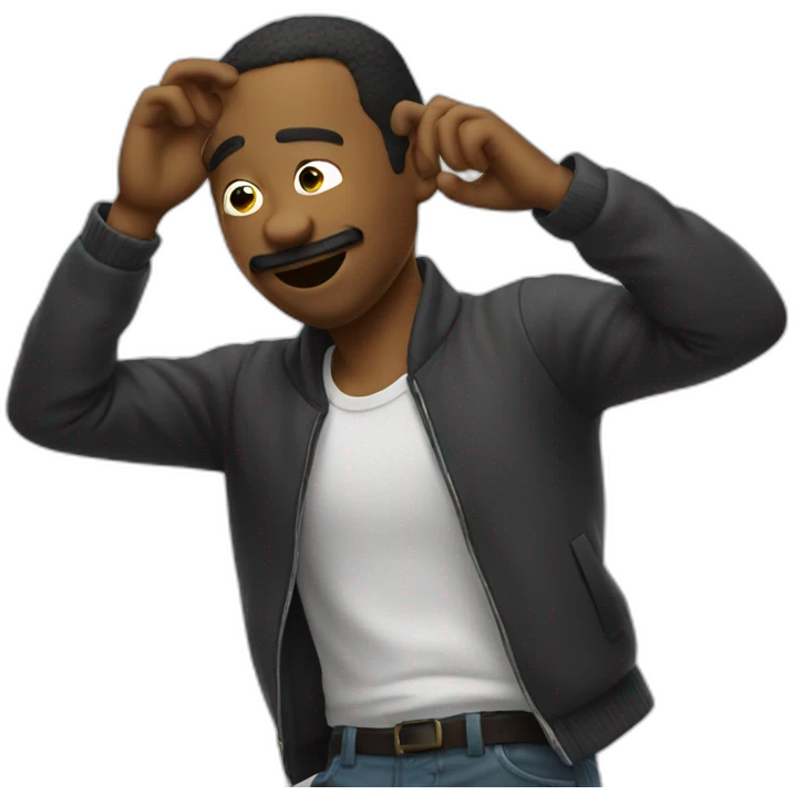 Man doing a dab emoji