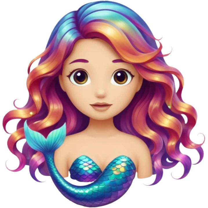 Iridescent mermaid hair emoji