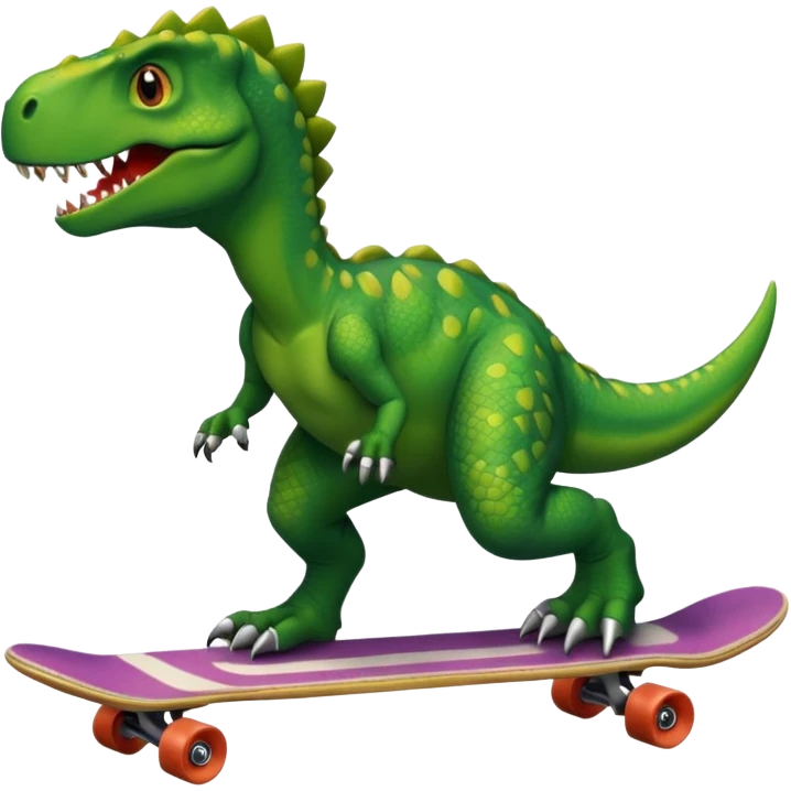Dinosaur on a skateboard emoji