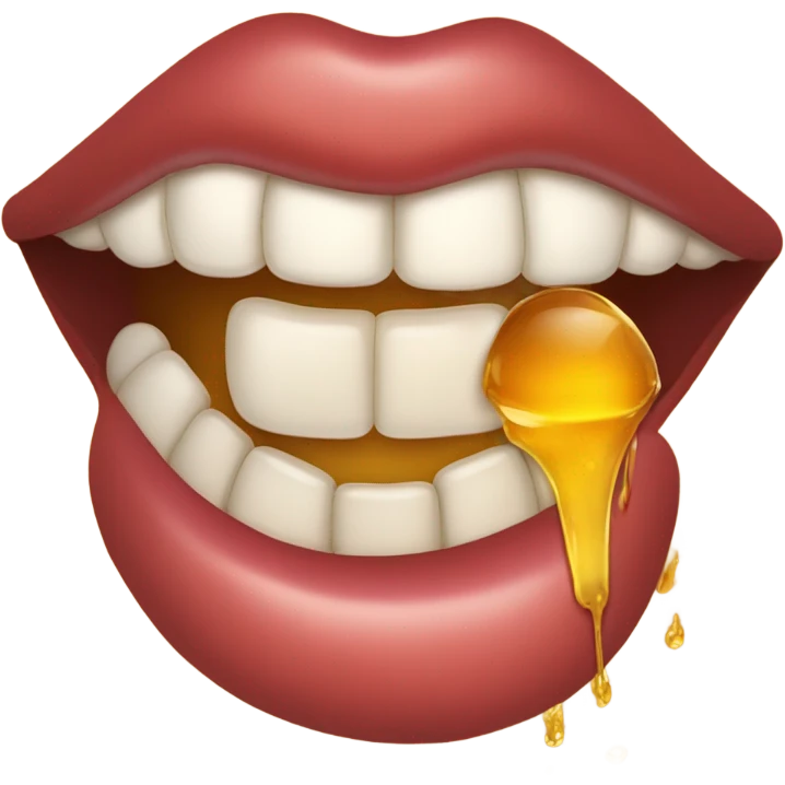 Mouth with honey emoji