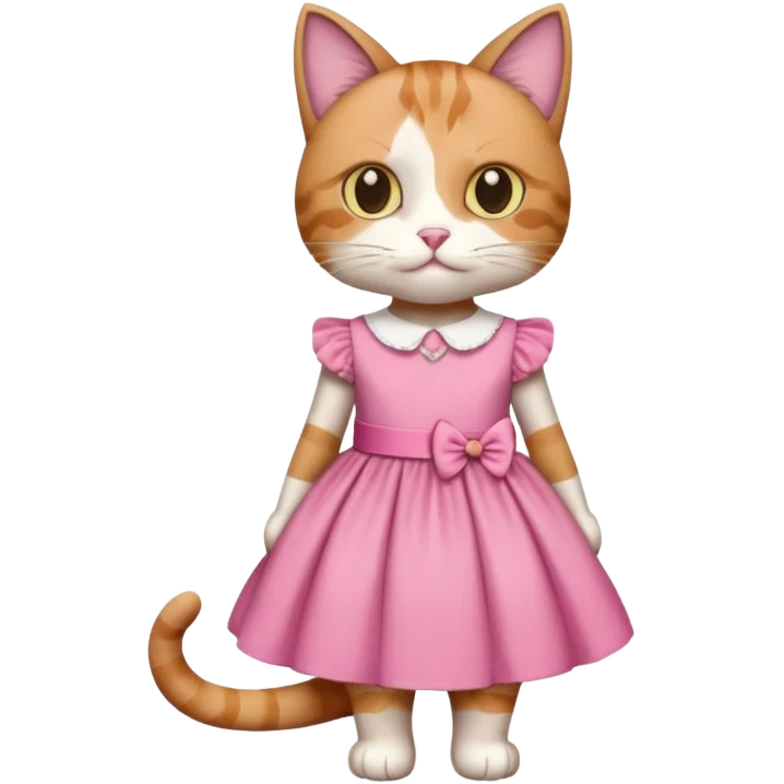 گربه ای با پیراهن صورتی  emoji