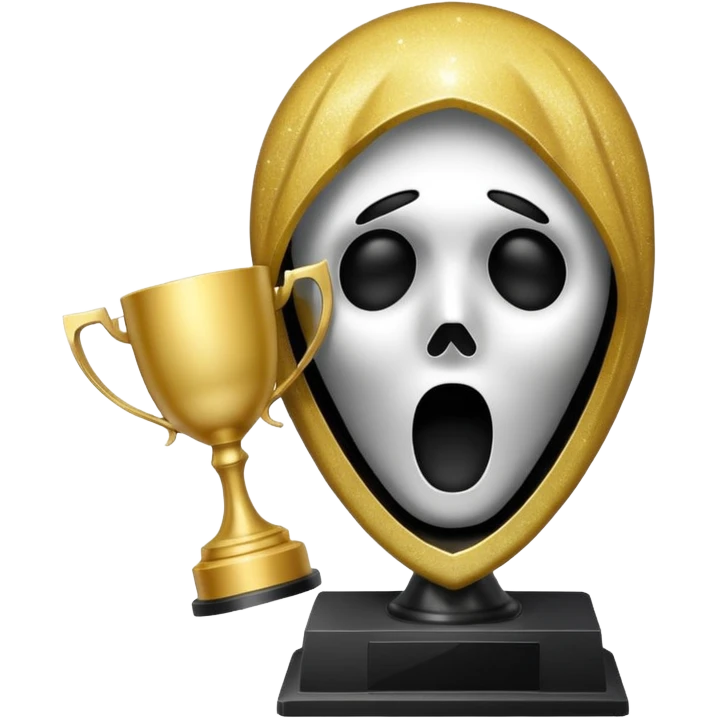 glitter trofeu com a cara do ghostface branco emoji