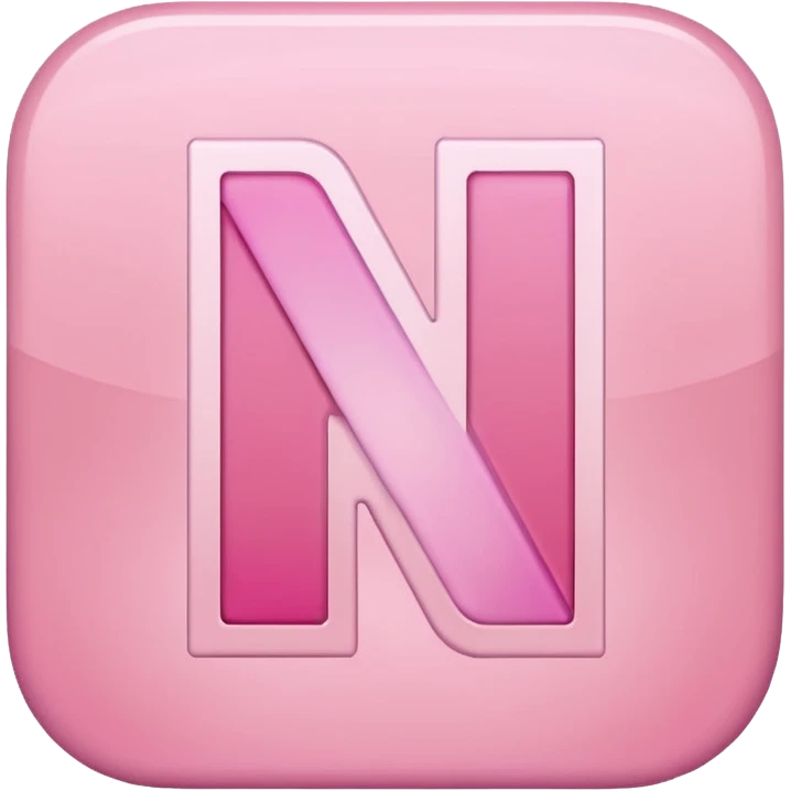Netflix aesthetic "N" logo in pastel pink emoji