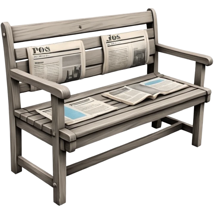 Wooden bench + newspaper emoji
