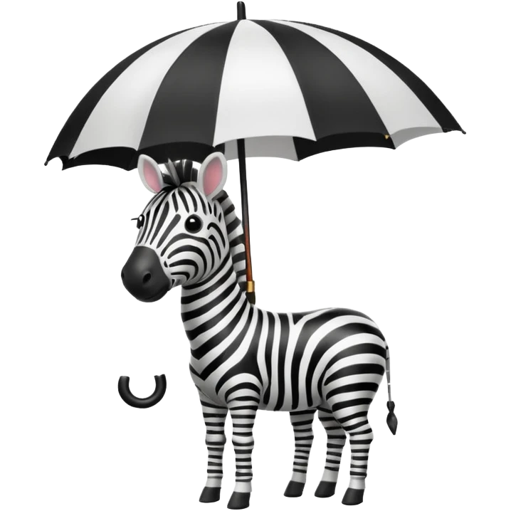 zebra with umbrella emoji