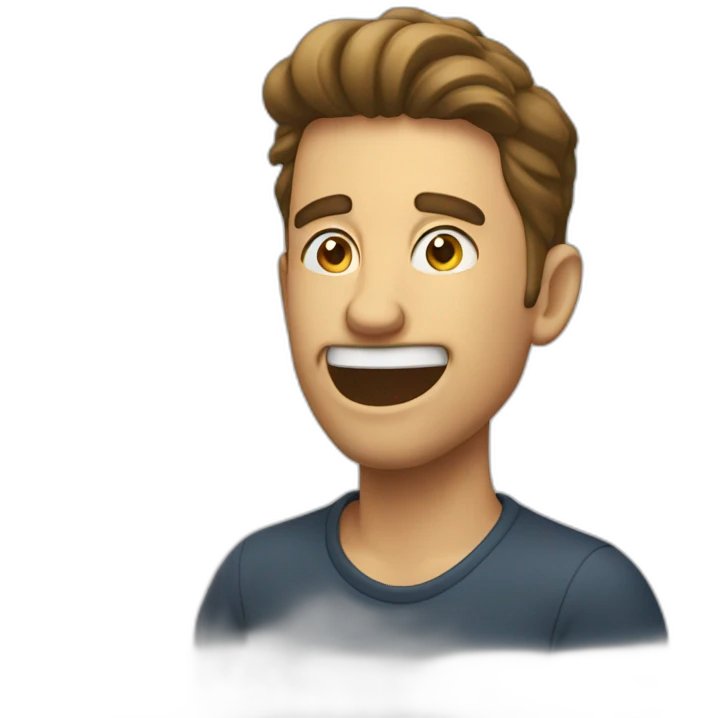 A guy mewing emoji