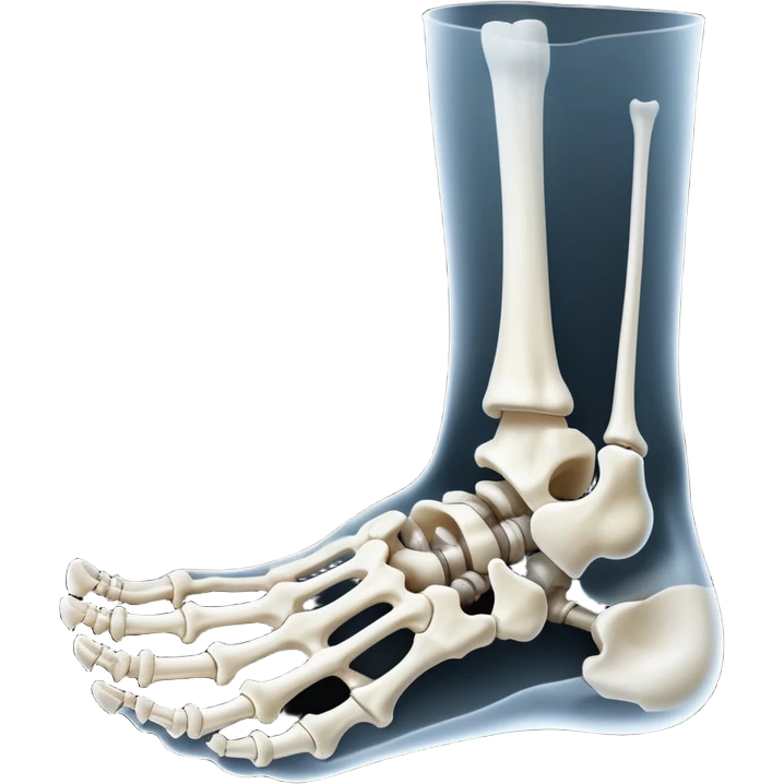 skeleton foot with visible bones, x-ray of a foot showing bone structure emoji