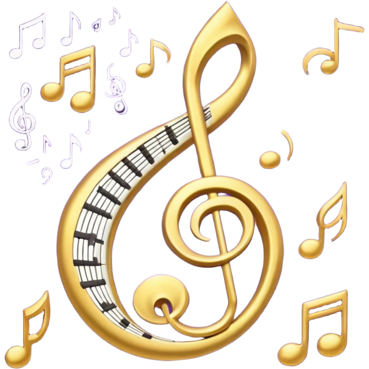 mystical object purple and gold music emoji