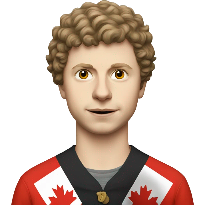 Michael Cera as the Canadian flag emoji
