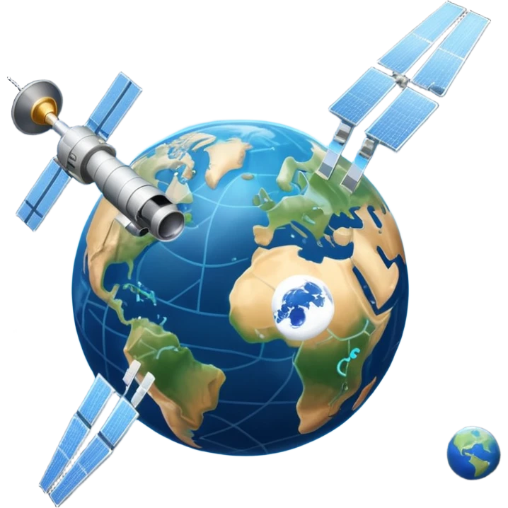 military satellite in Earth orbit emoji