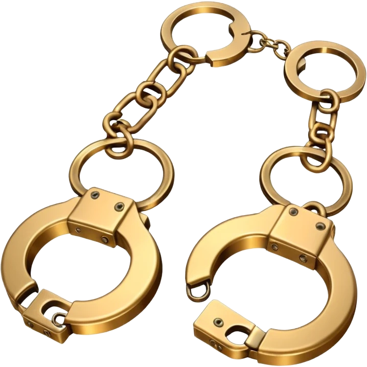 Golden hand cuffs on chains emoji