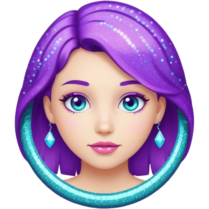 1 human girl Glitter purple and cian inner circle emoji