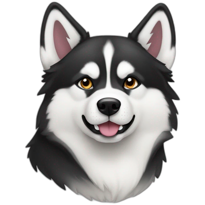 Perro husky siberiano con color banco y negro  emoji