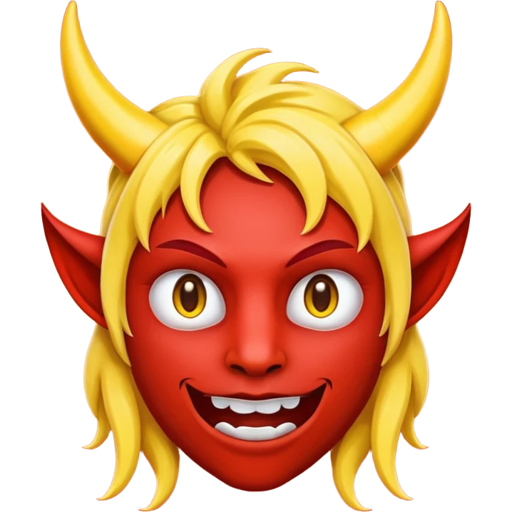 😈 emoji but red with yellow horns emoji