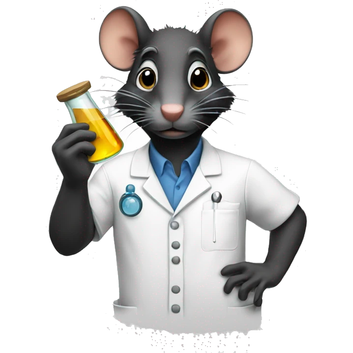 Black rat scientist emoji