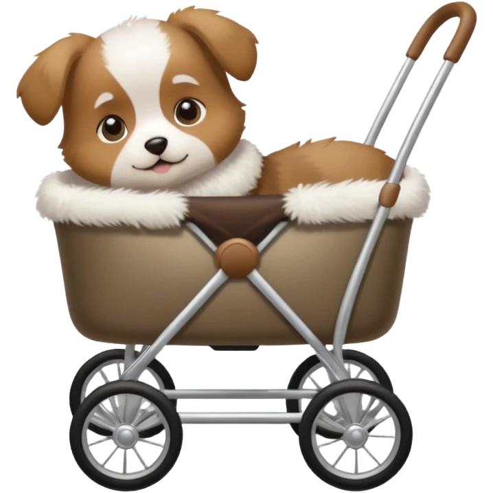 Stroller in puppy emoji