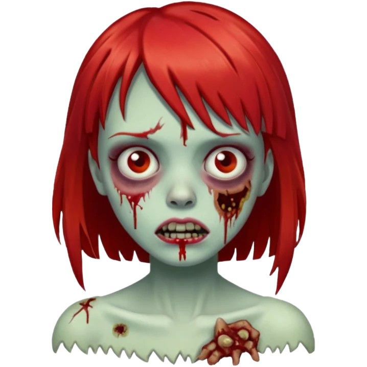 Zombie girl franja ruiva emoji