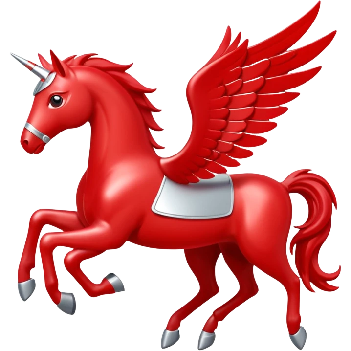 Mobil red Pegasus with white outline emoji