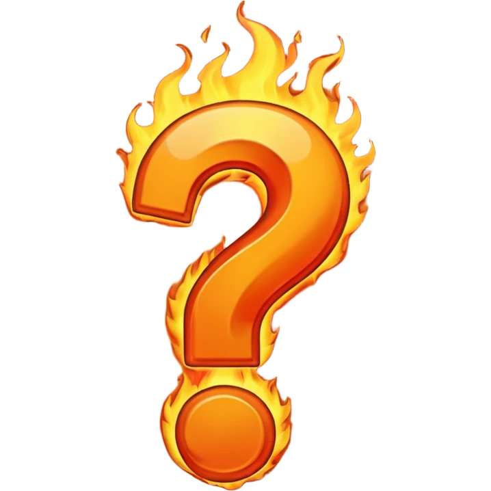 Burning question mark emoji