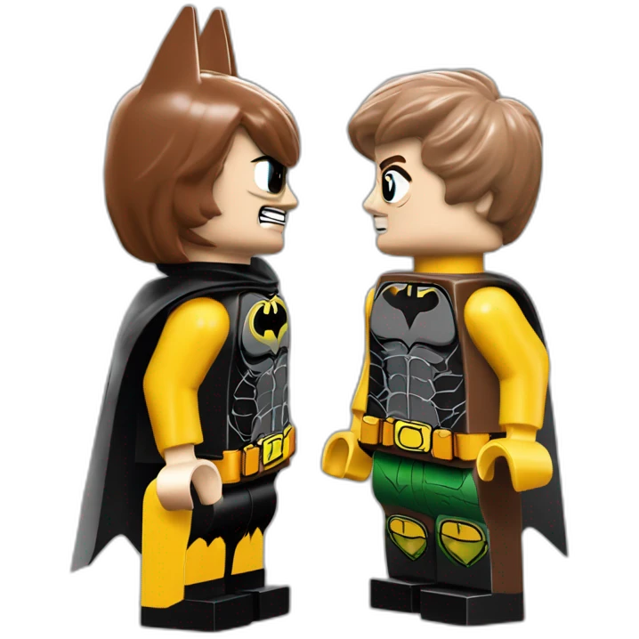 lego batman and robin kissing emoji