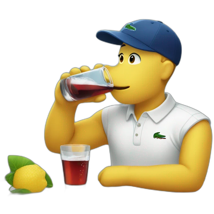 Drinking and using lacoste emoji