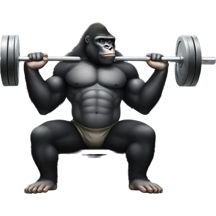 Gorilla doing bench press emoji