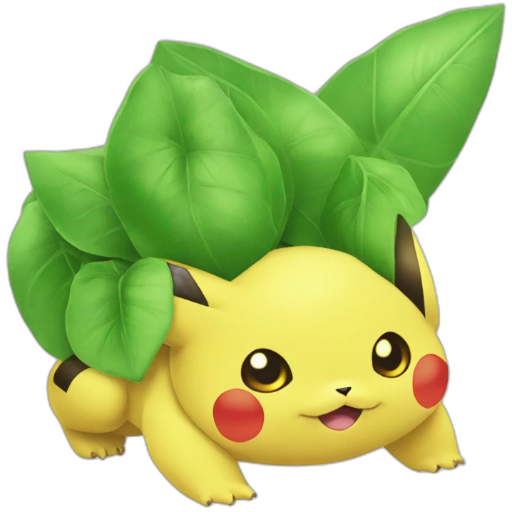 Half Pikachu half bulbasaur emoji