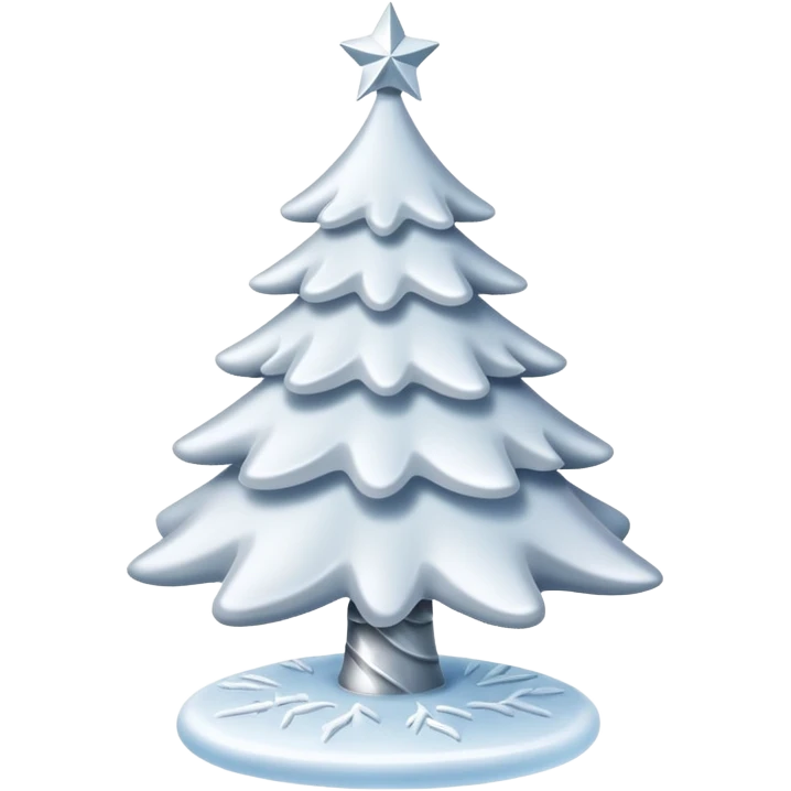 White christmas tree with cold theme emoji