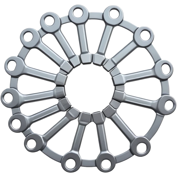 multiple spanners linking into a circle emoji