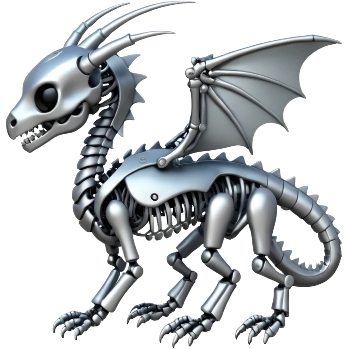 A skeleton robot dragon tiny emoji