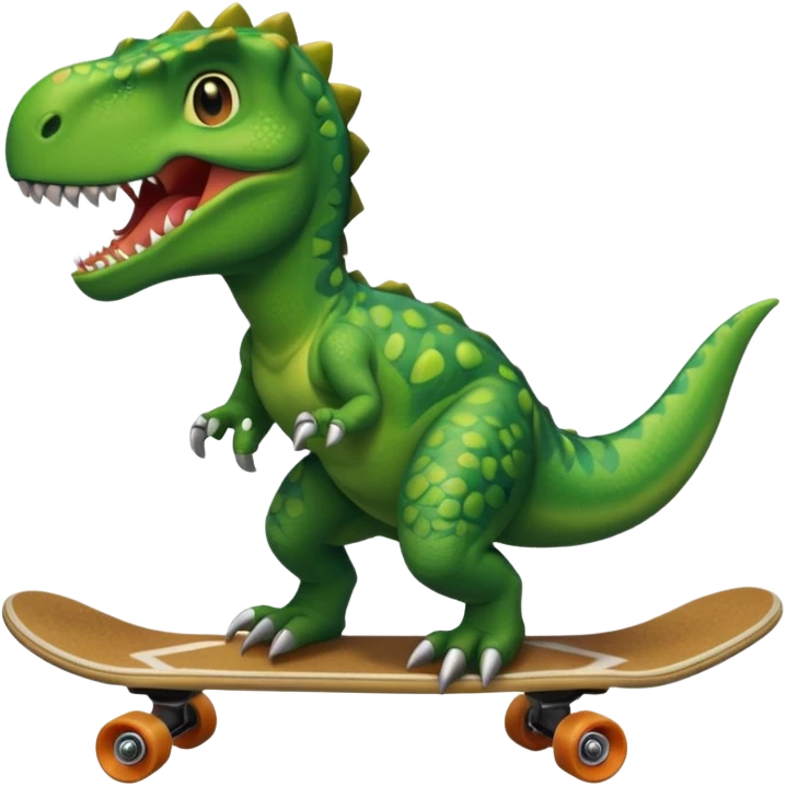 Dinosaur on a skateboard emoji