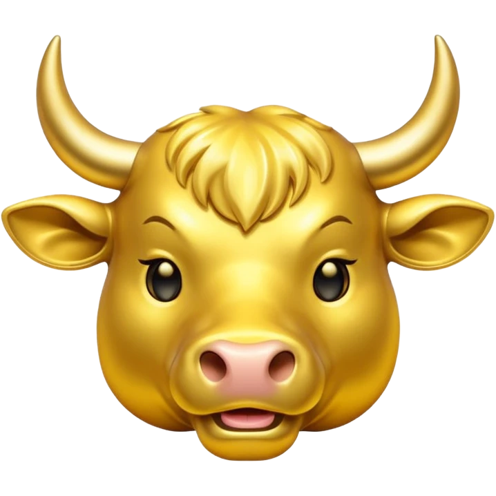 gold bull emodji vector emoji